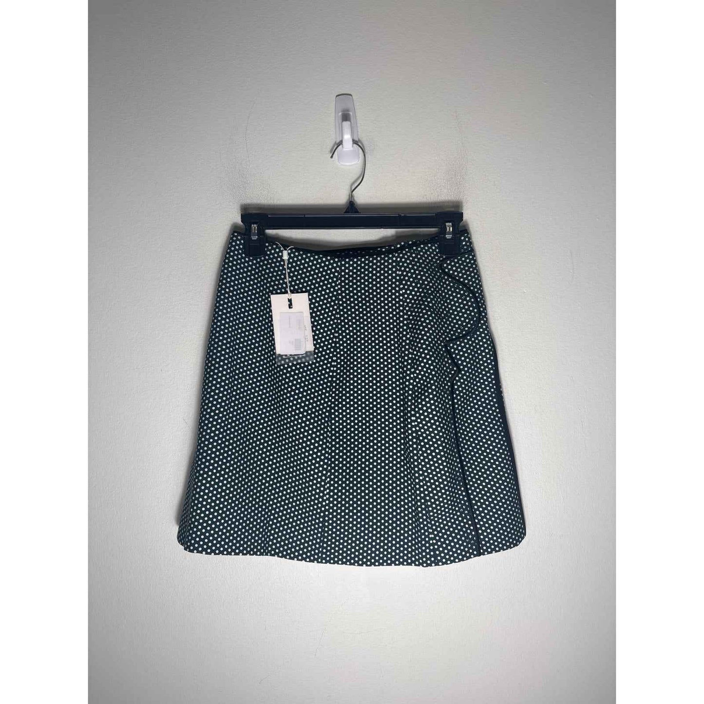 NWT C/Meo Collective Dark Green Polka Dot "Long Lasting" Mini Skirt Sz 2