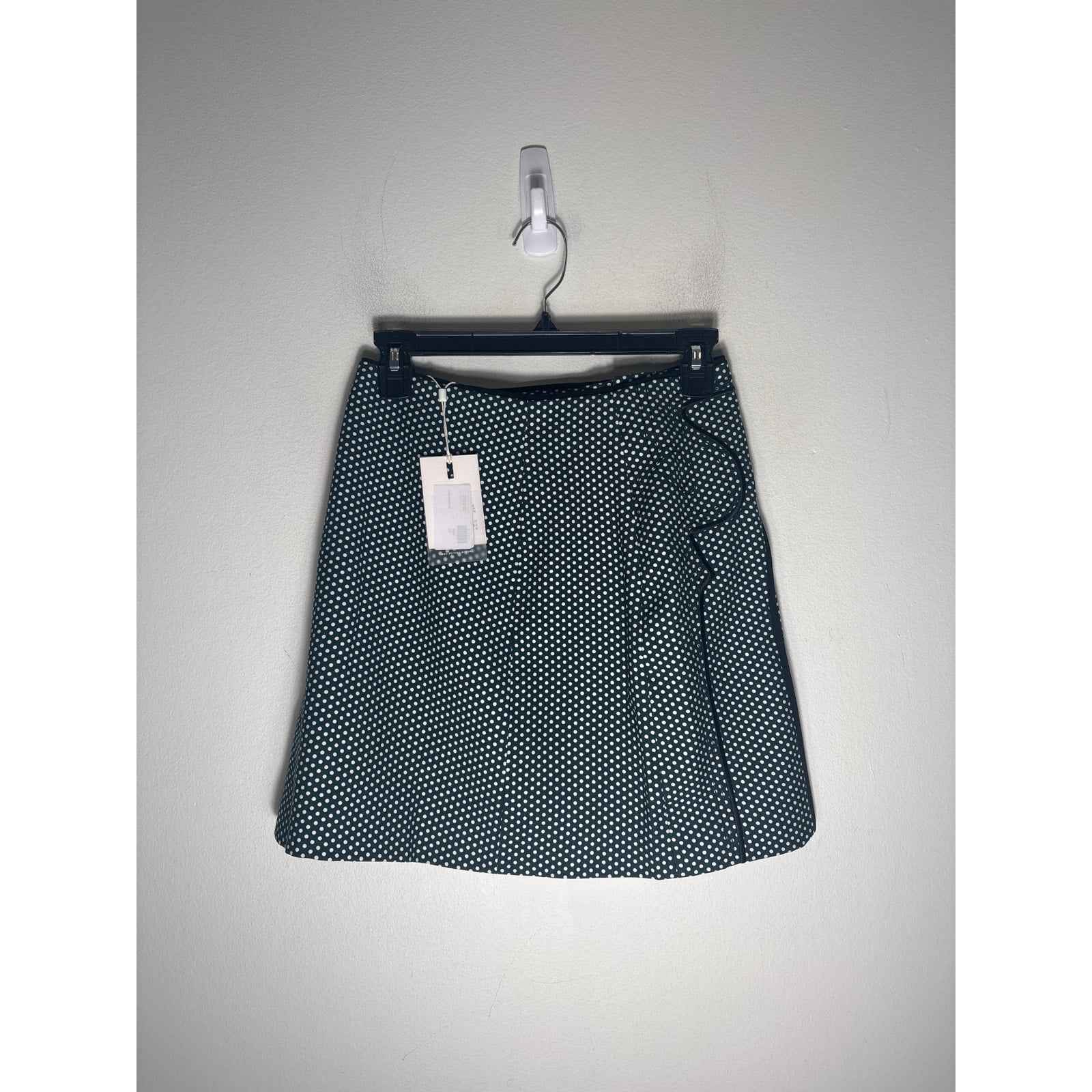 NWT C/Meo Collective Dark Green Polka Dot "Long Lasting" Mini Skirt Sz 2