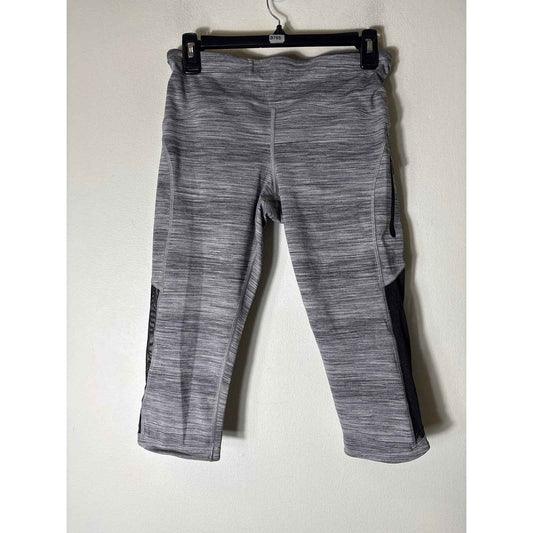 Lululemon Heather Gray and Black Cropped Leggings Sz 8