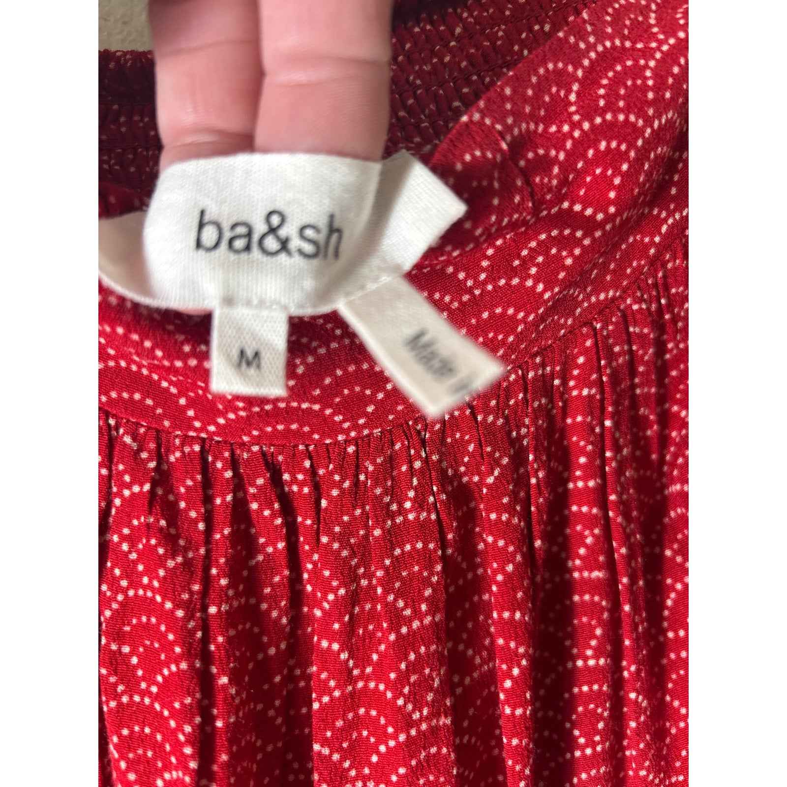 ba&sh Red Long Flouncy Skirt Sz 6
