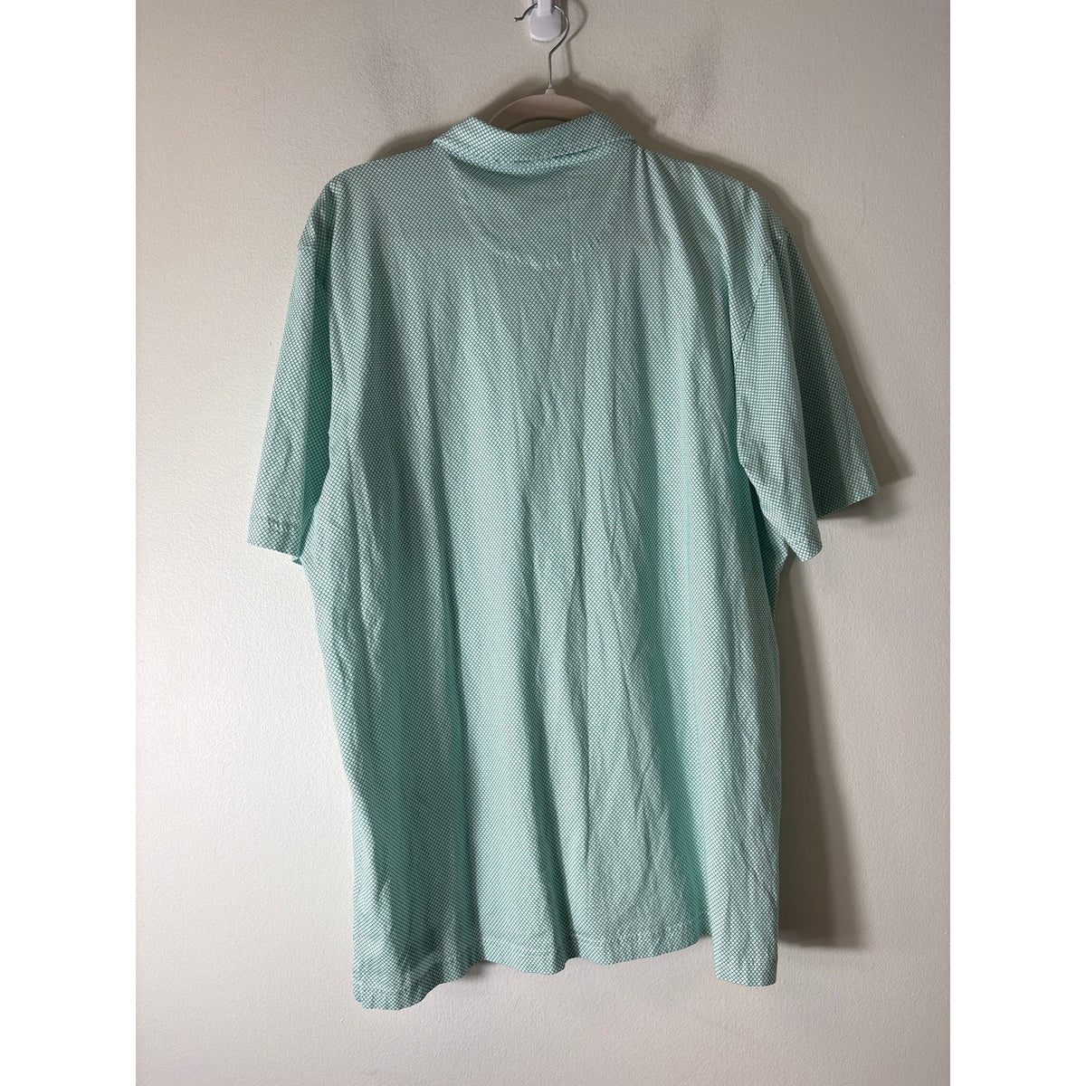 Peter Millar Green and White Short Sleeve Polo Style Shirt Sz XL