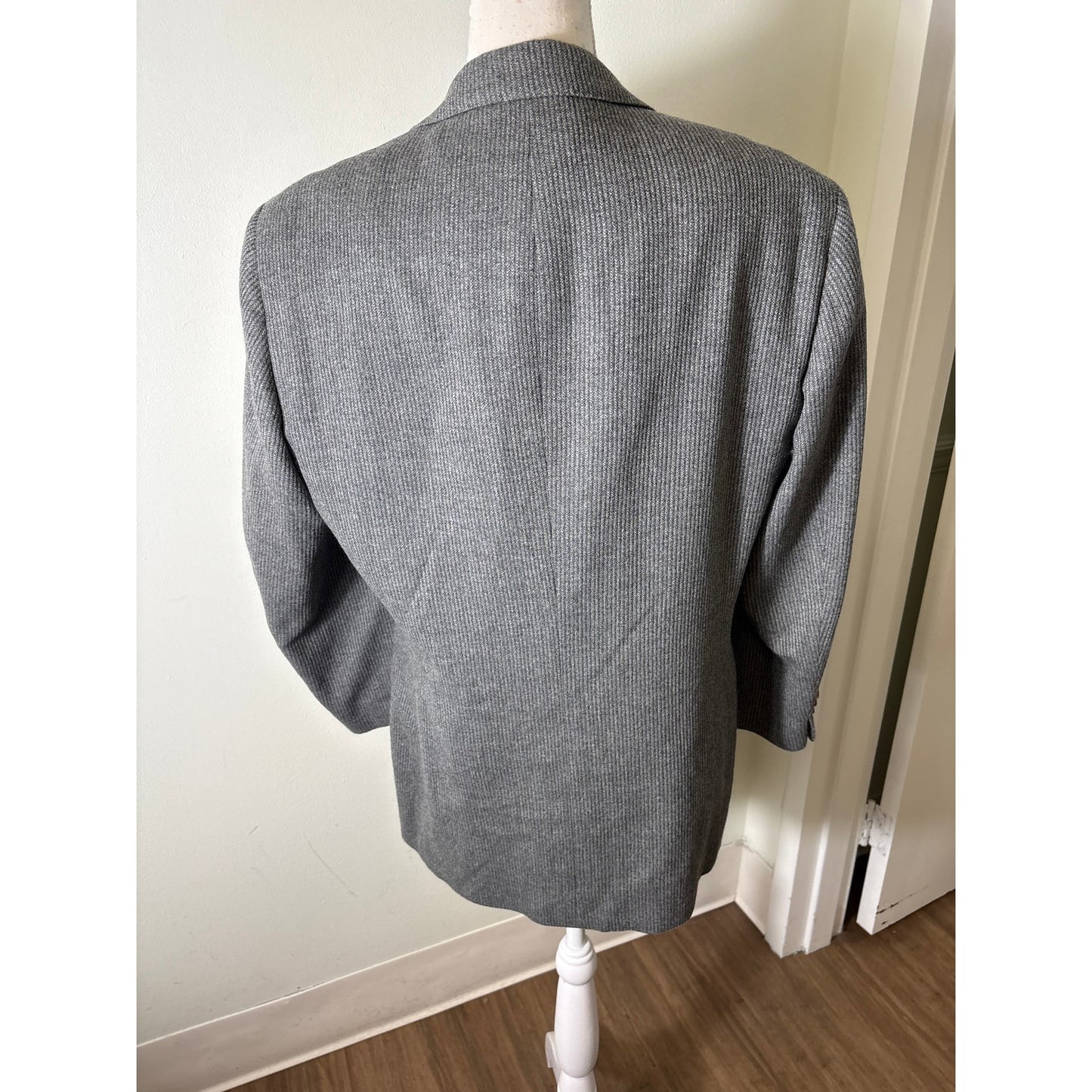 Men's Plainclothes Gray Wool and Cashmere Long Sleeve Winter Blazer Sz 40