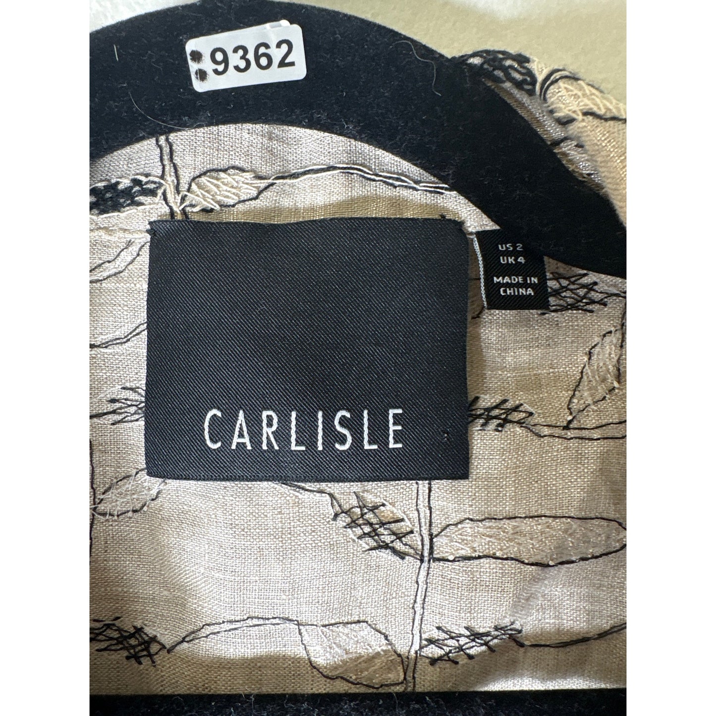 Carlisle Tan shimmer with Black Embroidery Button Up Jacket Sz 2