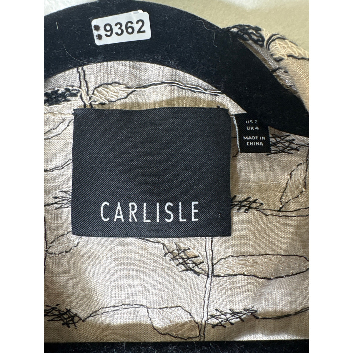 Carlisle Tan shimmer with Black Embroidery Button Up Jacket Sz 2