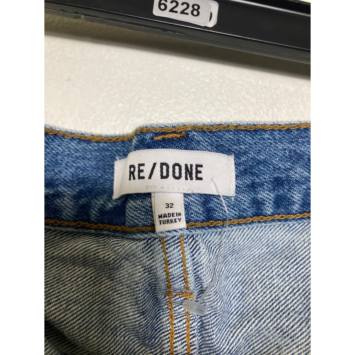 Re/DONE Blue Jean Denim Cut Off Mini Skirt Sz 32