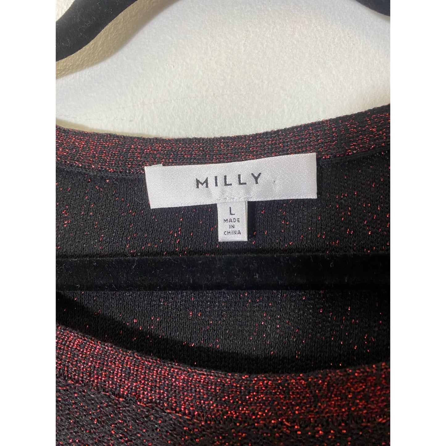 Milly Black and Red Sweater Sz L