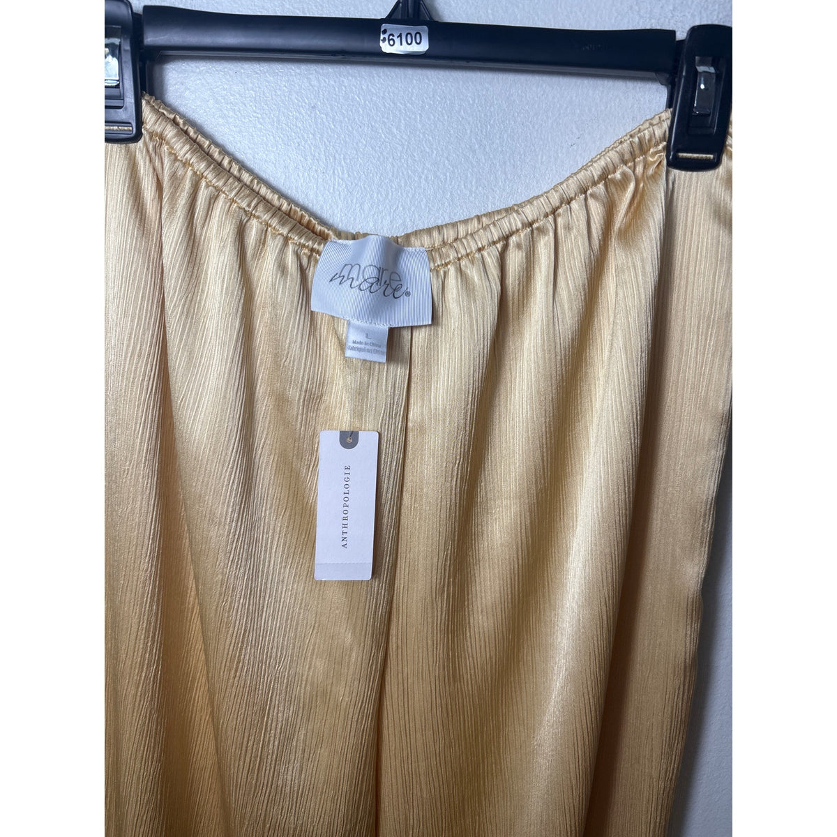 NWT Mare Mare Golden Pull On Wide Leg Flowy Pants Sz L