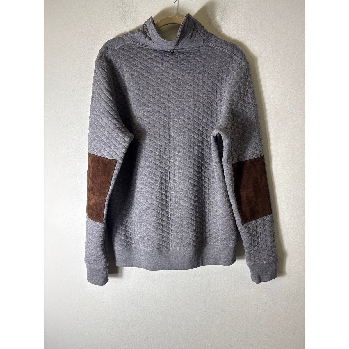 Mens Billy Reid Gray Quilted Pullover Sz M