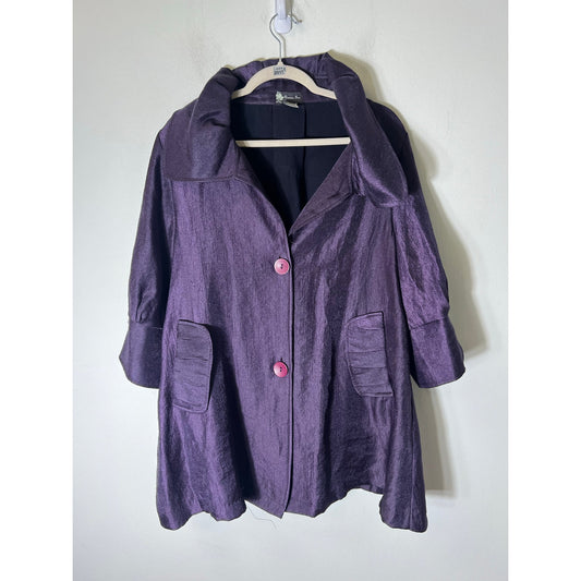 Damee Plum Oversized Collar With Pockets Dressy Jackets Sz L
