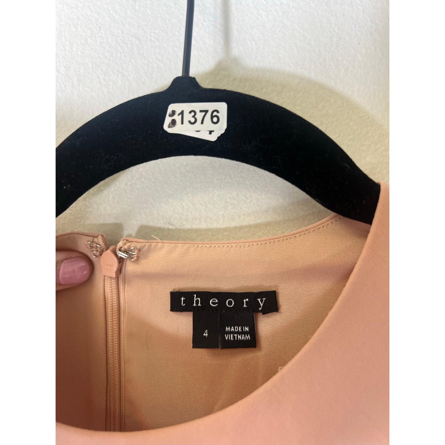 Theory Peach Sleeveless Blouson Knee Length Dress Sz 4