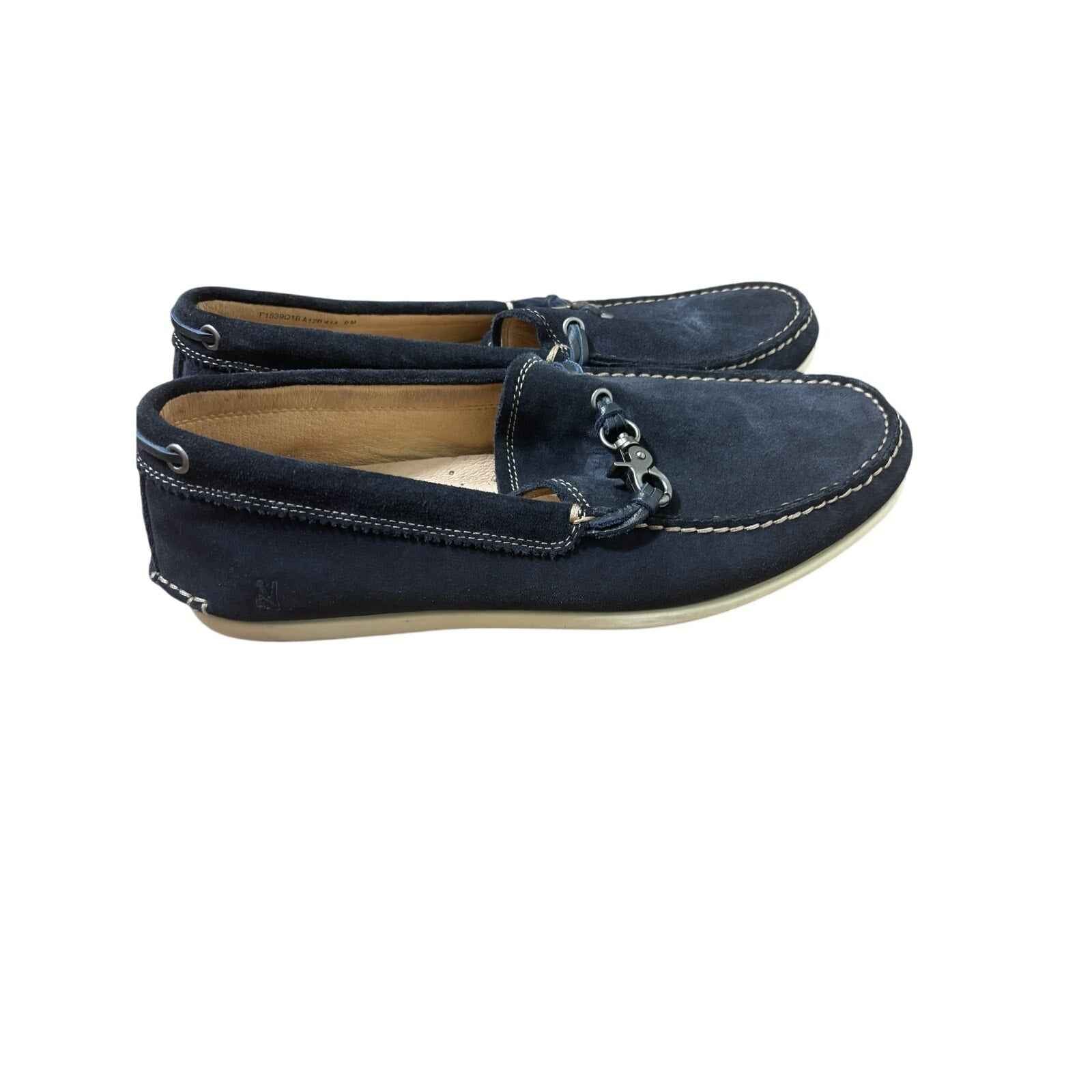 Men's John Varvatose Navy Blue Suede Boat Shoes Sz 9.5