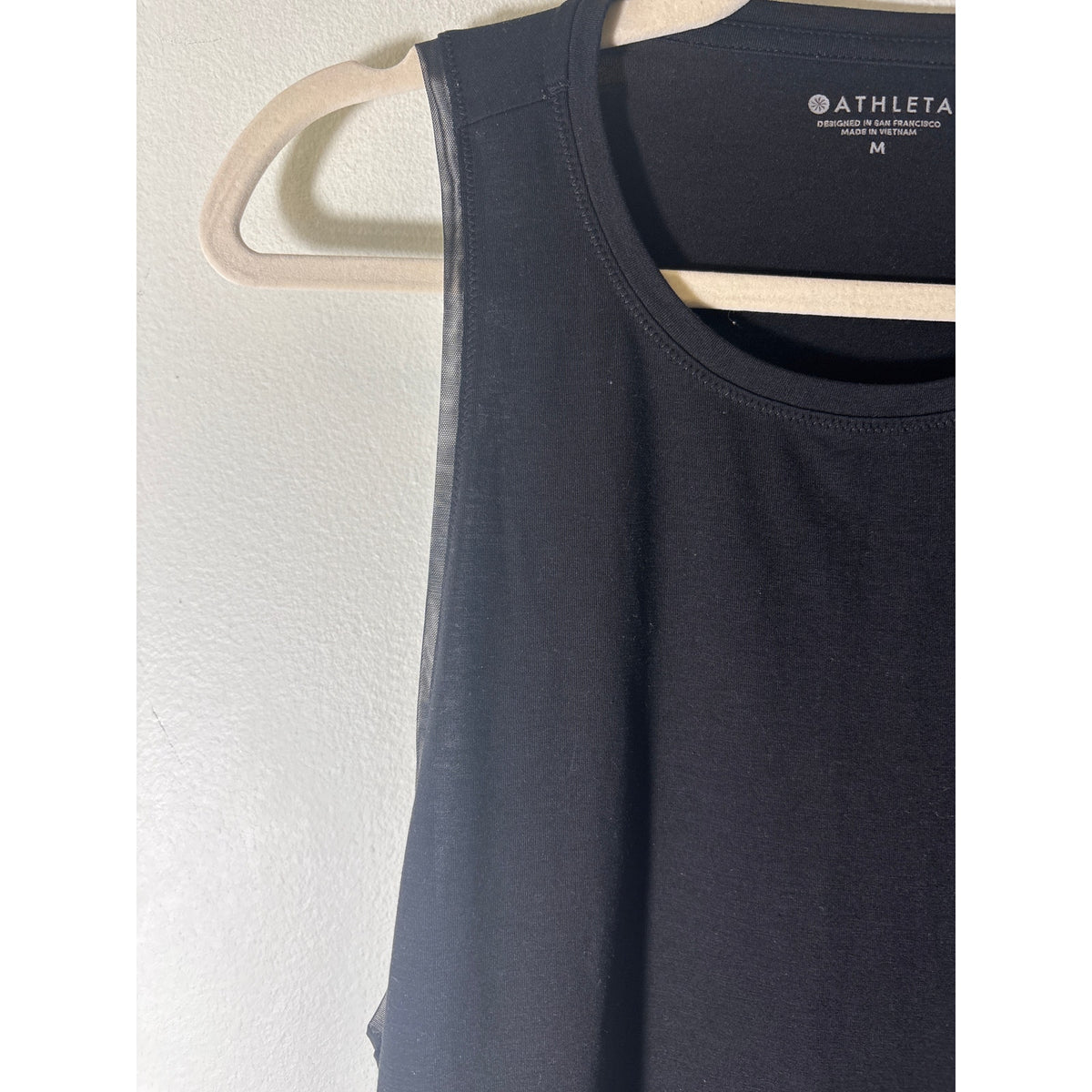 Athleta Black Athletic Tank with Large Arm Holes Sz M