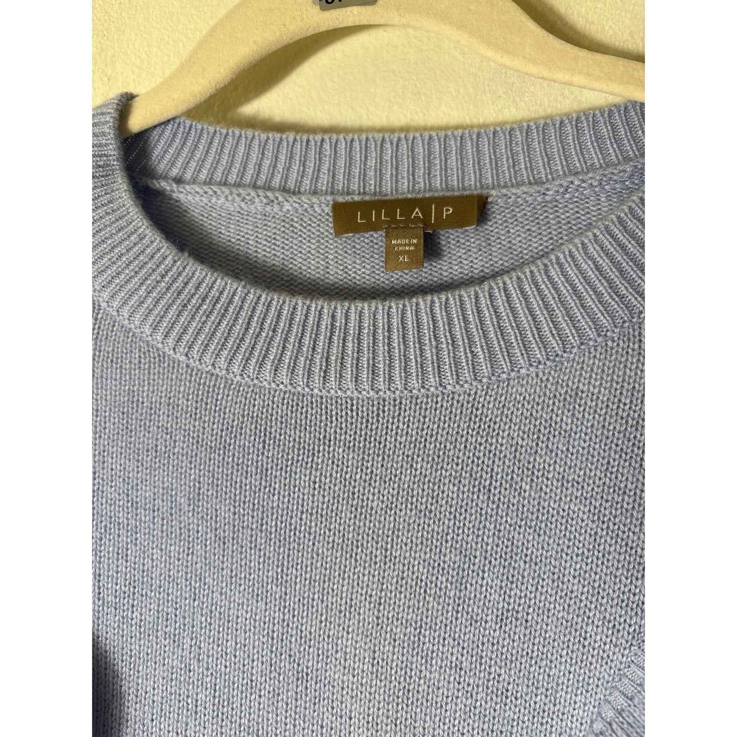 Lilla P Light Blue Long Sleeve Ruffle Sweater Sz XL