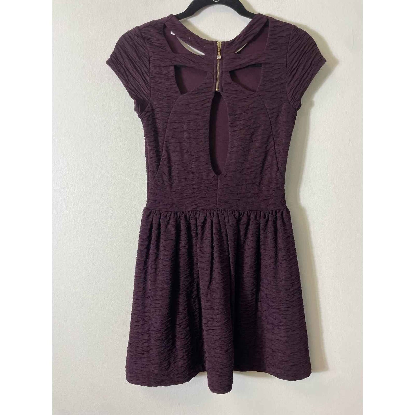 Kimchi Blue Plum Textured Mini Dress Sz M