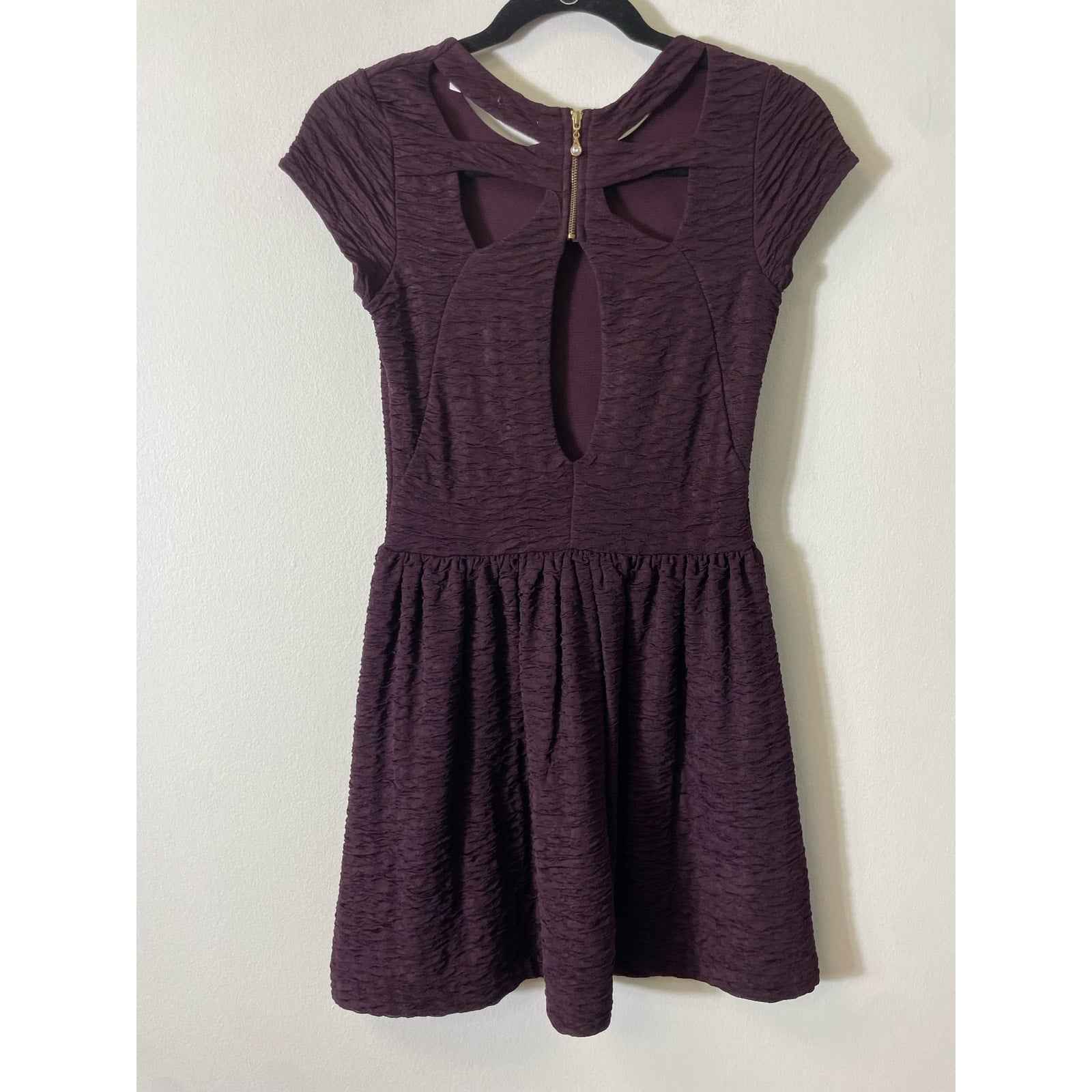 Kimchi Blue Plum Textured Mini Dress Sz M