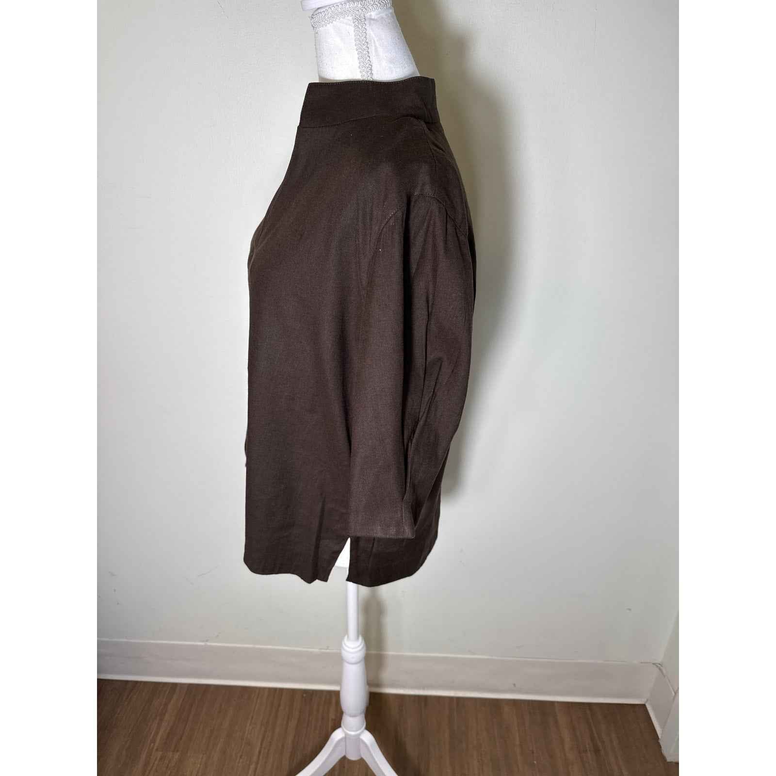 Ann Mashburn Chocolate Short Sleeve Top Sz M