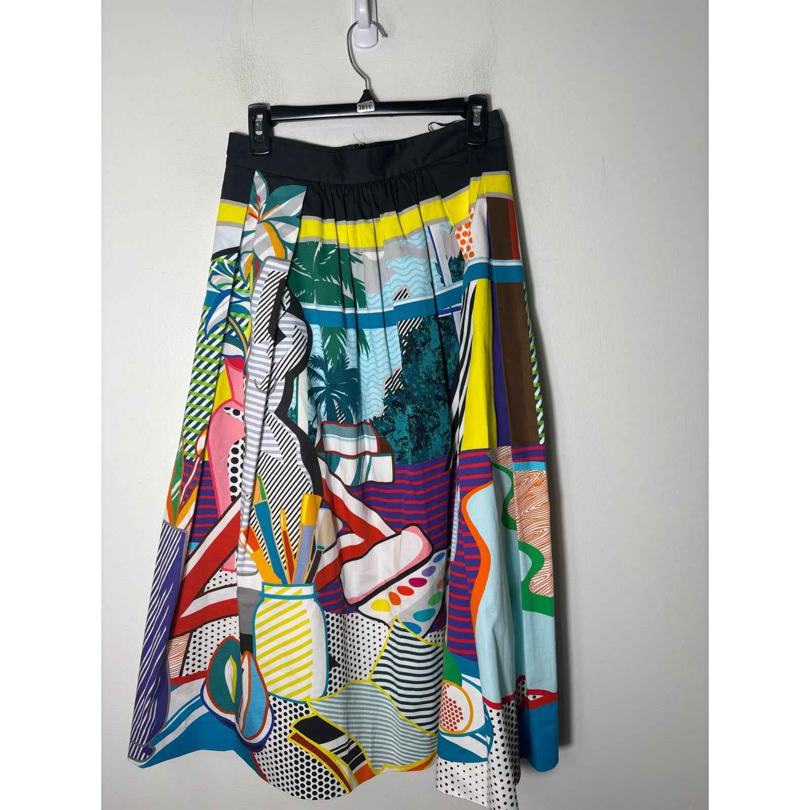 Mary Katrantzou Multicolor Cotton A Line Skirt Sz 8