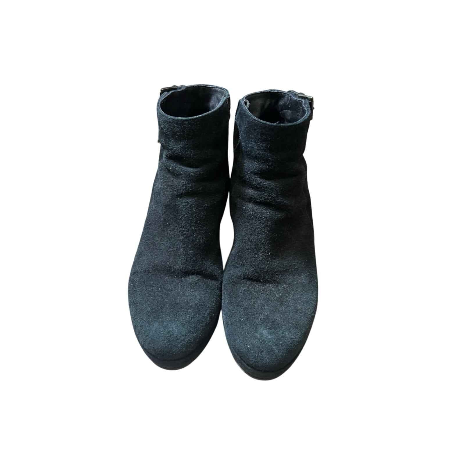 Cordani Black Suede Platform Wedge Zip Up Ankle Boot Sz 8.5