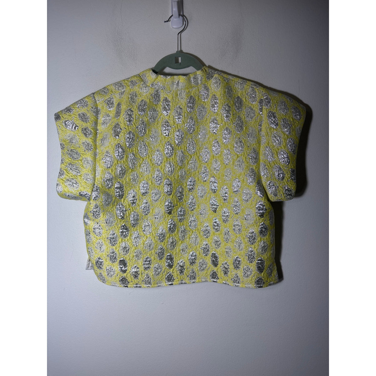 Koch Yellow Sliver Short Sleeve Top Sz S