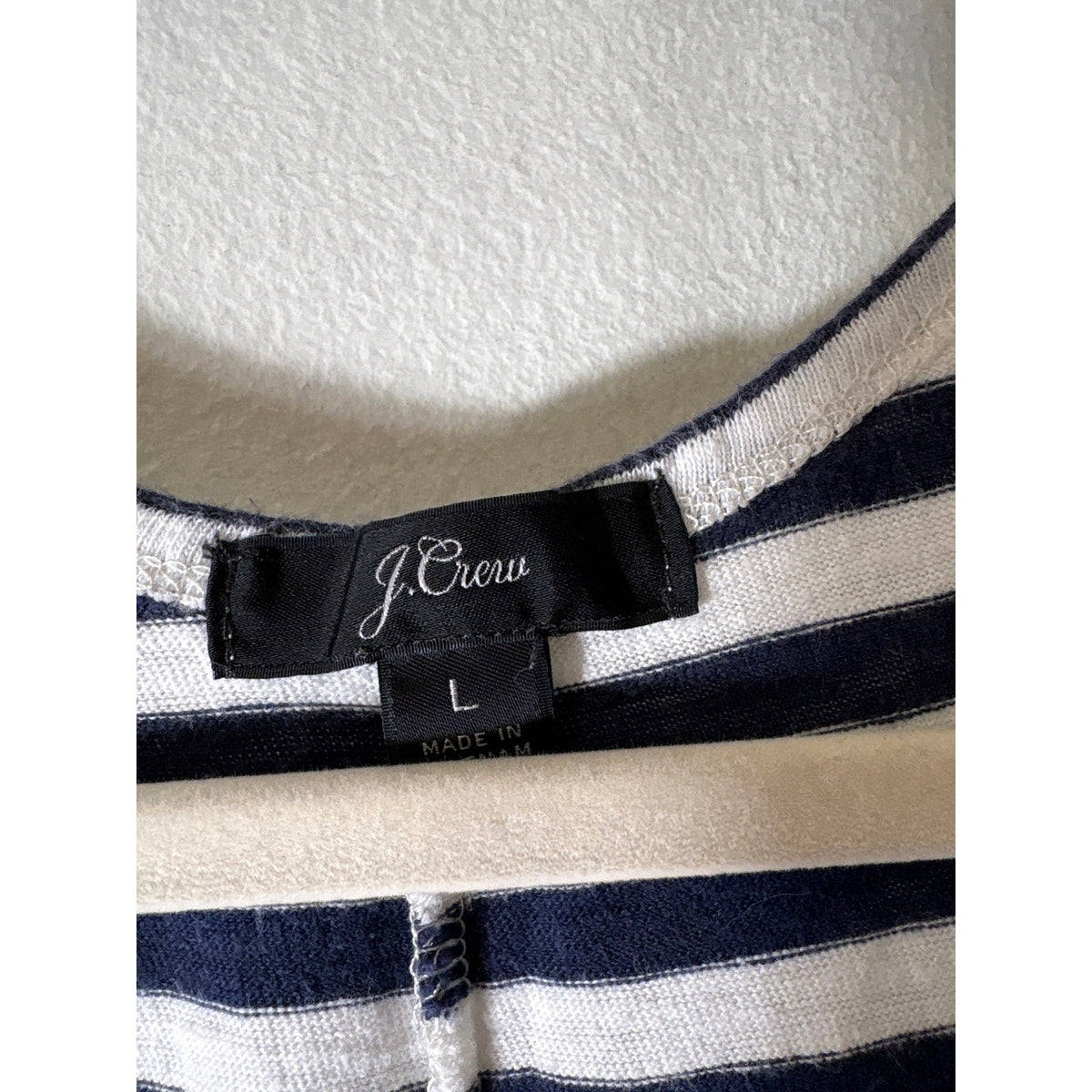 J. Crew Navy White Stripe Cotton Racerback Tank Dress Sz L