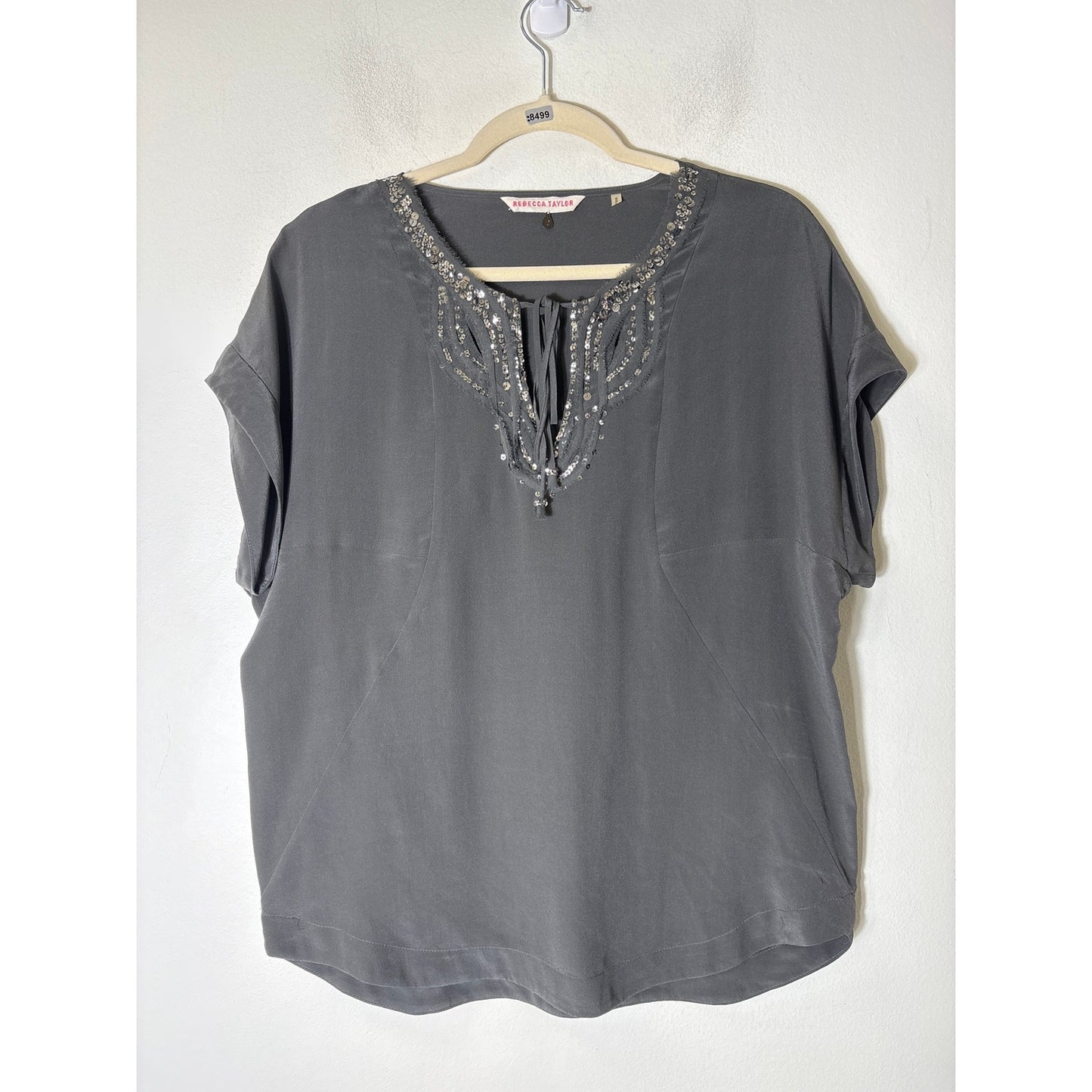 Rebecca Taylor Gray Sequin Neckline Sz 2