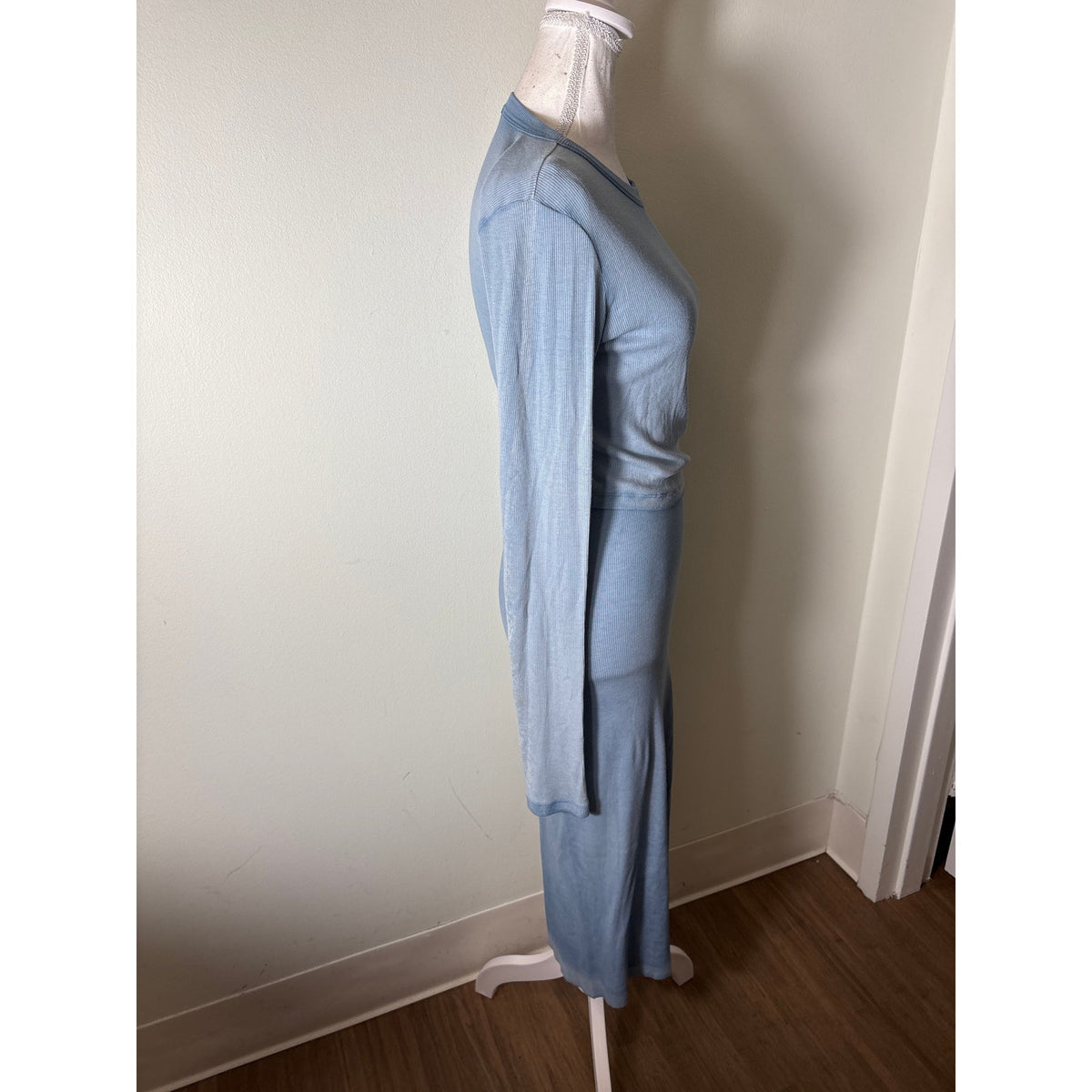 Cotton Citizen Blue Ombre Ribbed Bodycon Skirt Set Sz S
