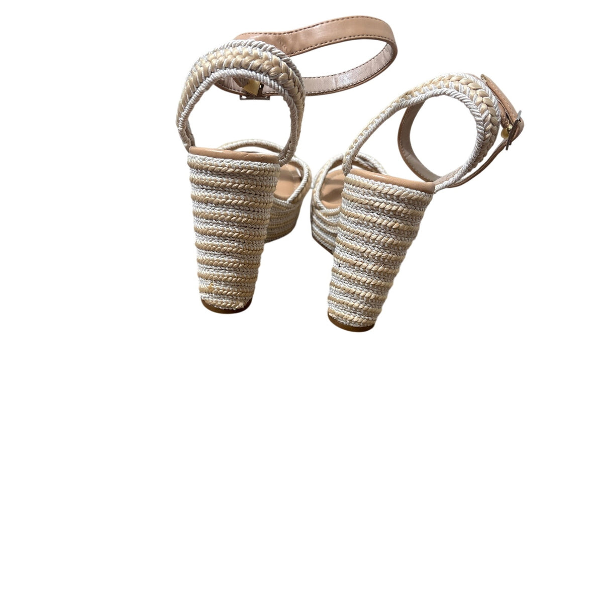 BP. Raffia Braided Criss Cross Ankle Strap Sandals Sz 8.5