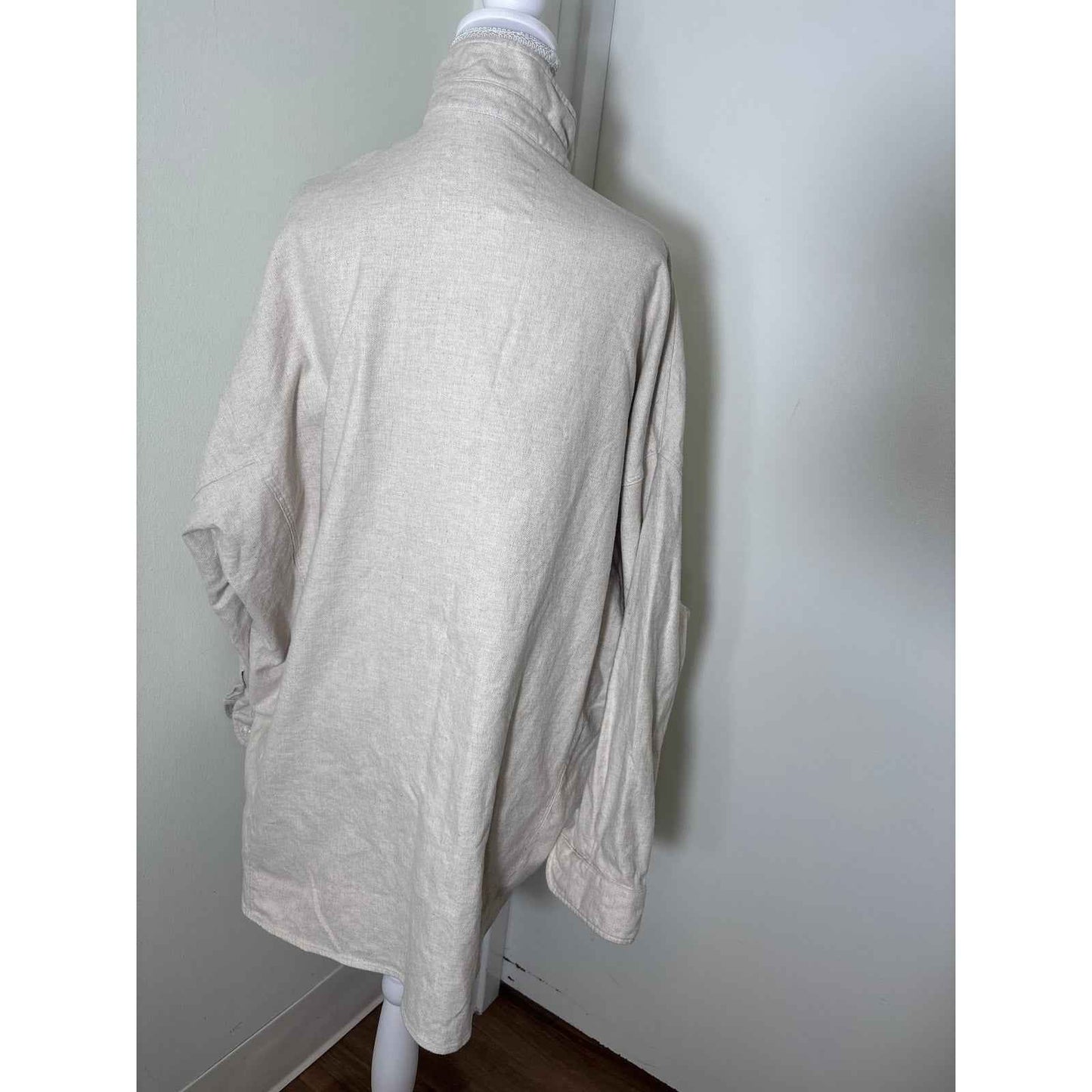Frank & Eileen Khaki Heavy Linen Cotton Button Up Shirt Sz M/L