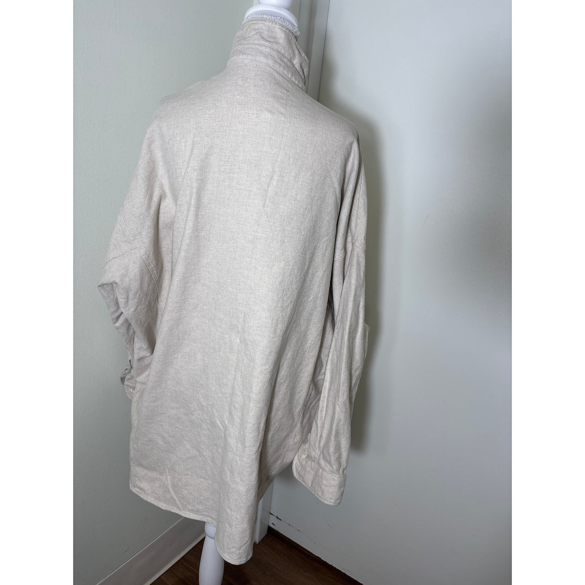Frank & Eileen Khaki Heavy Linen Cotton Button Up Shirt Sz M/L