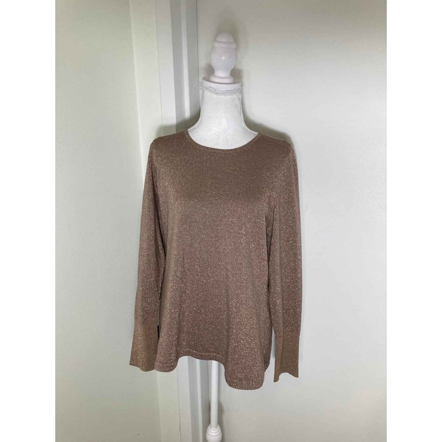 NWOT J'Envie NY Gold Long Sleeve Special Occasion Top Sz XL