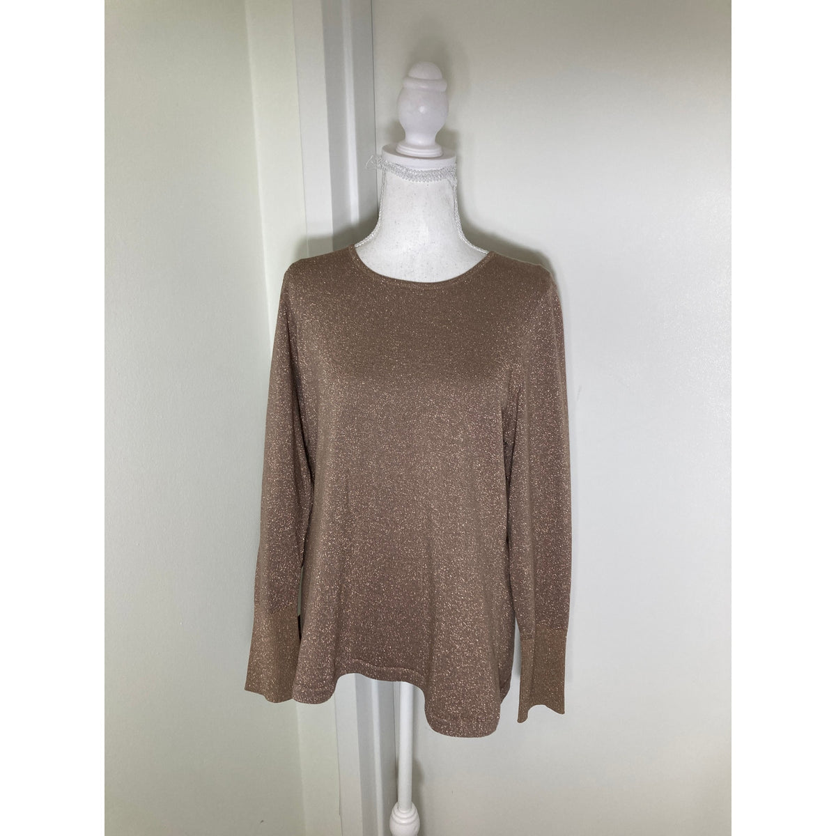NWOT J'Envie NY Gold Long Sleeve Special Occasion Top Sz XL