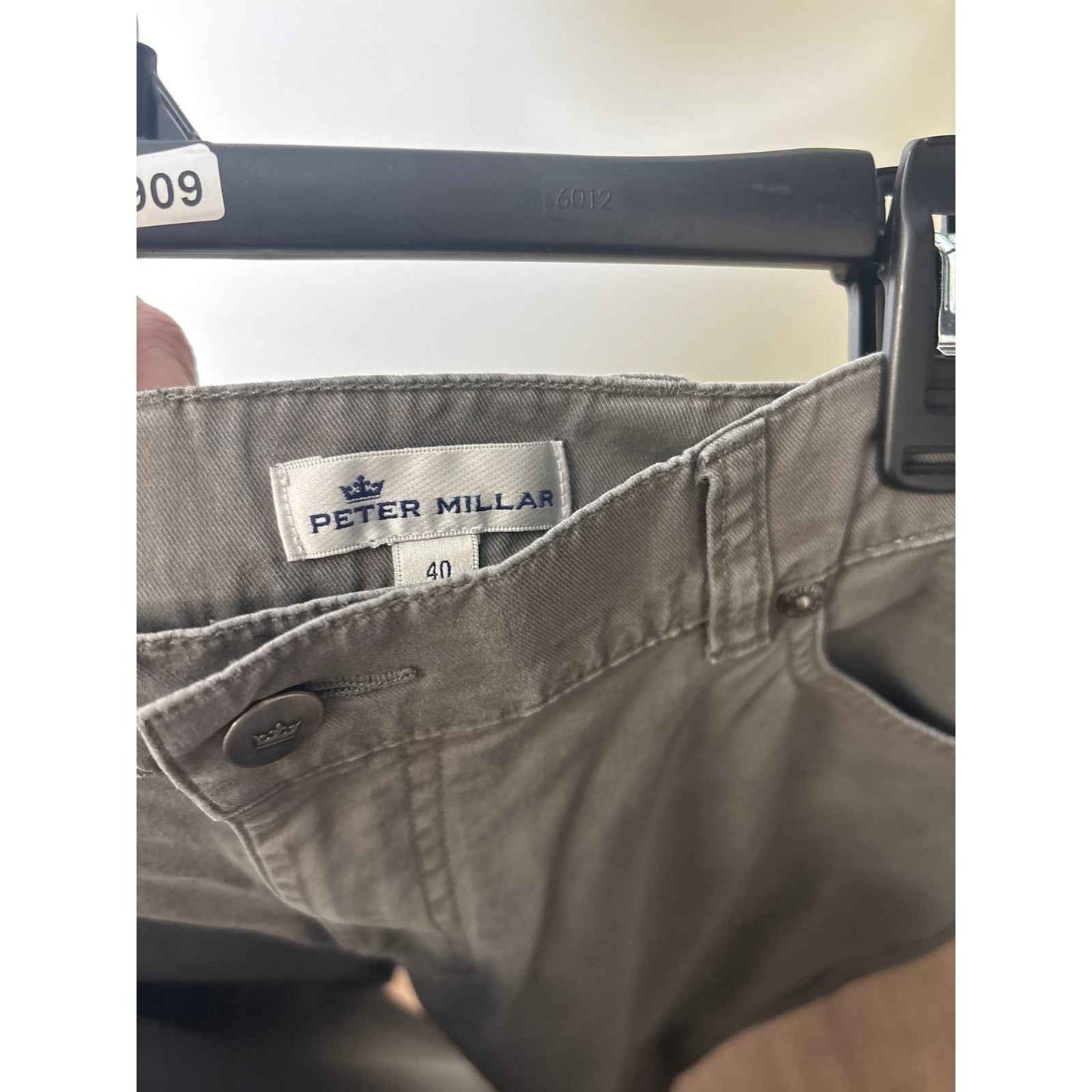 Men's Peter Millar Gray Light Weight Cotton Flat Front Chinos Sz 40x32