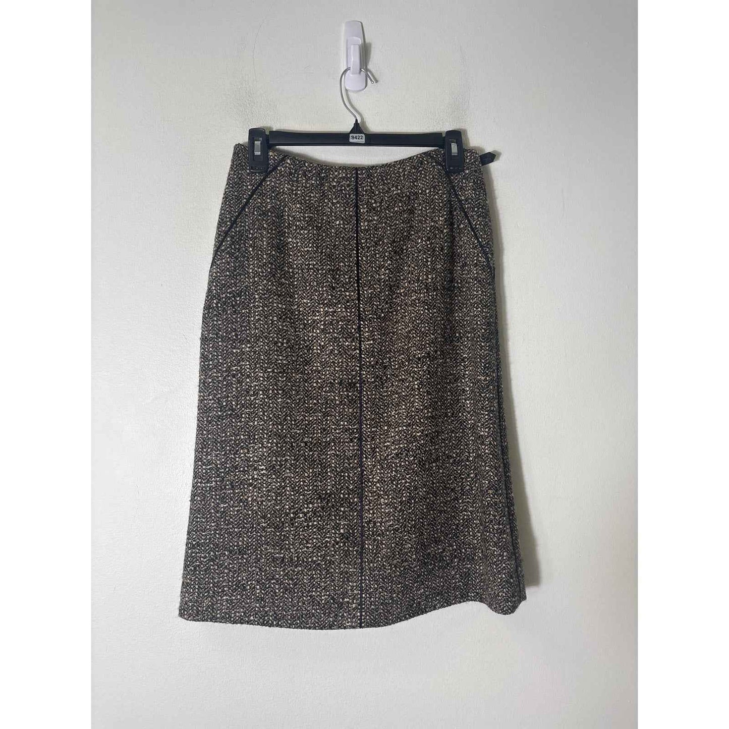 Talbots Brown and Black Tweed Pencil Skirt Sz 6P