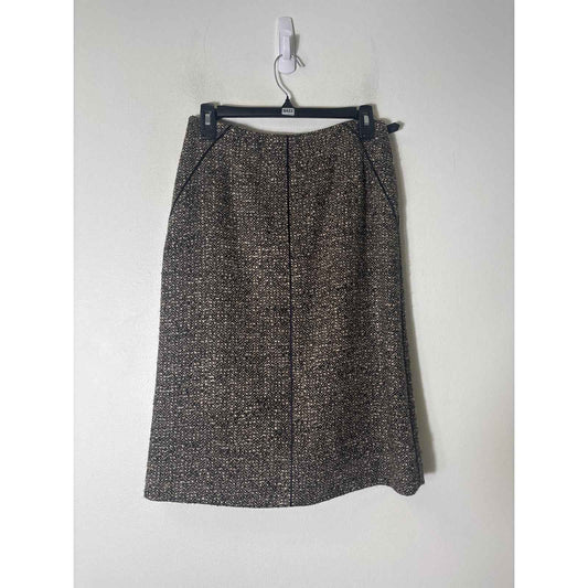 Talbots Brown and Black Tweed Pencil Skirt Sz 6P