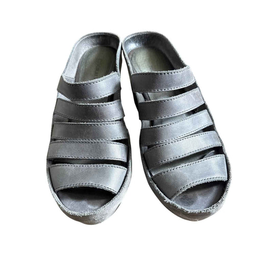 Chololat Blu Dark Gray Walker Wedge Sandals Sz 7