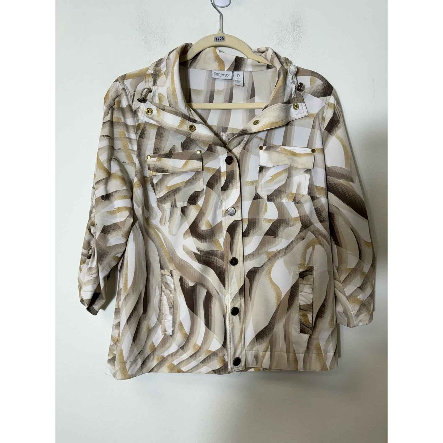 Zenergy By Chicos Off White Button Up Jacket Sz 0 (XS)