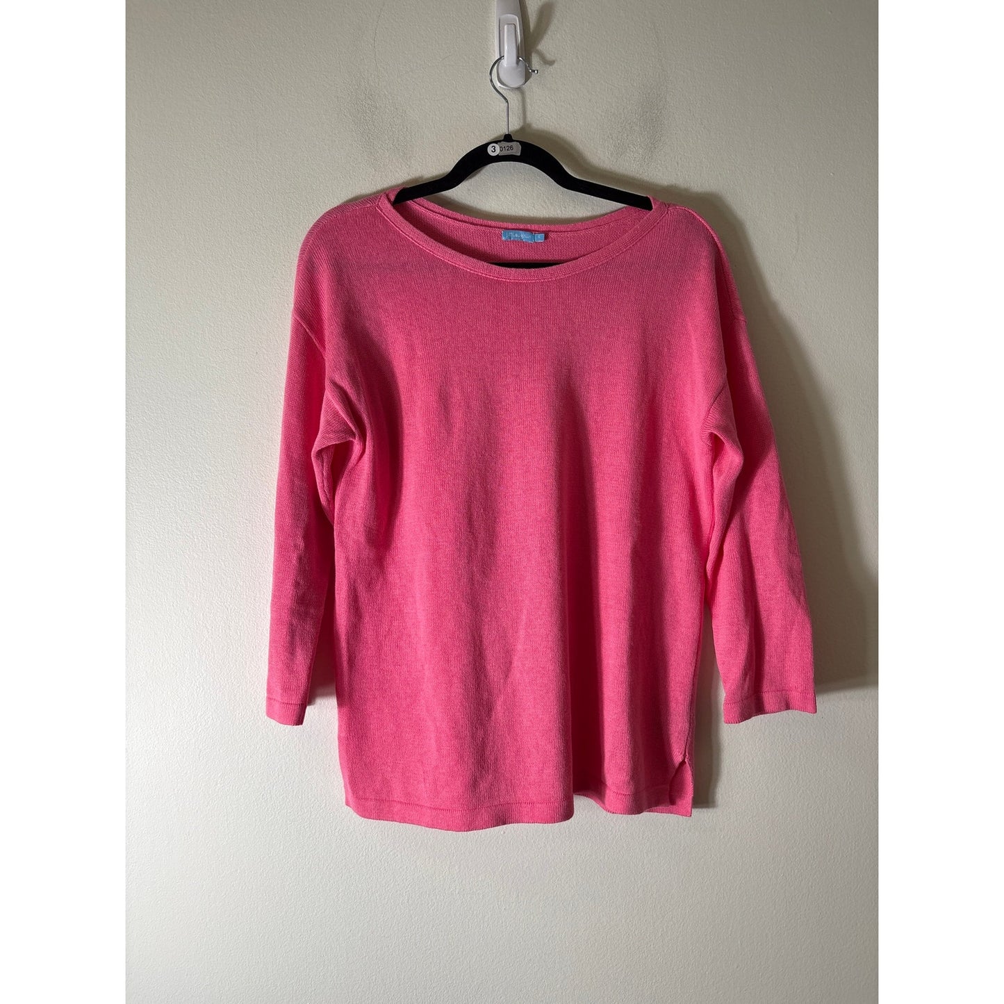 J. McLaughlin Poppy Pink Long Sleeve Knit Sweater Sz S