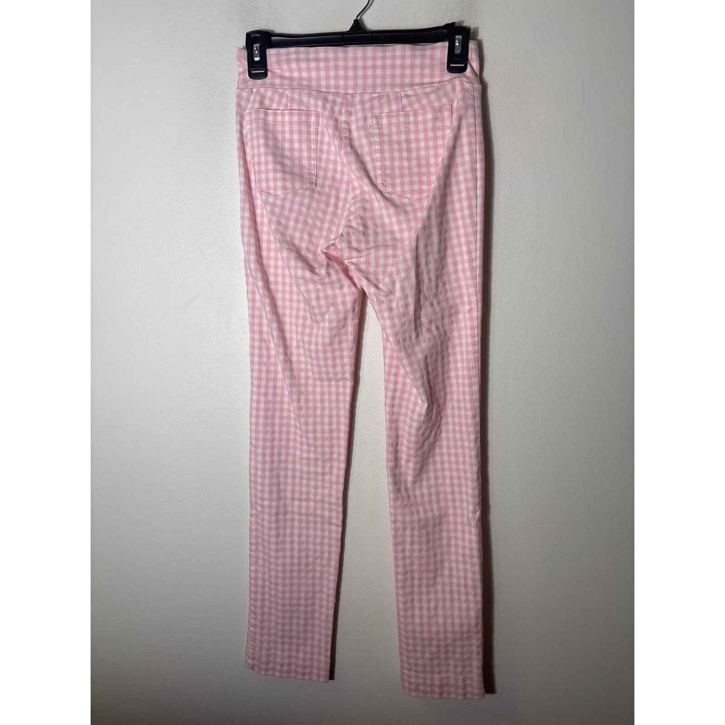 J. McLaughlin Pink and White Check Pull On Pants Sz 0