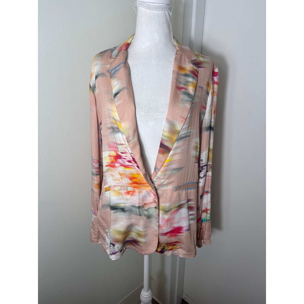 Neu Nomads Pink Watercolor Long Sleeve Jacket Sz M