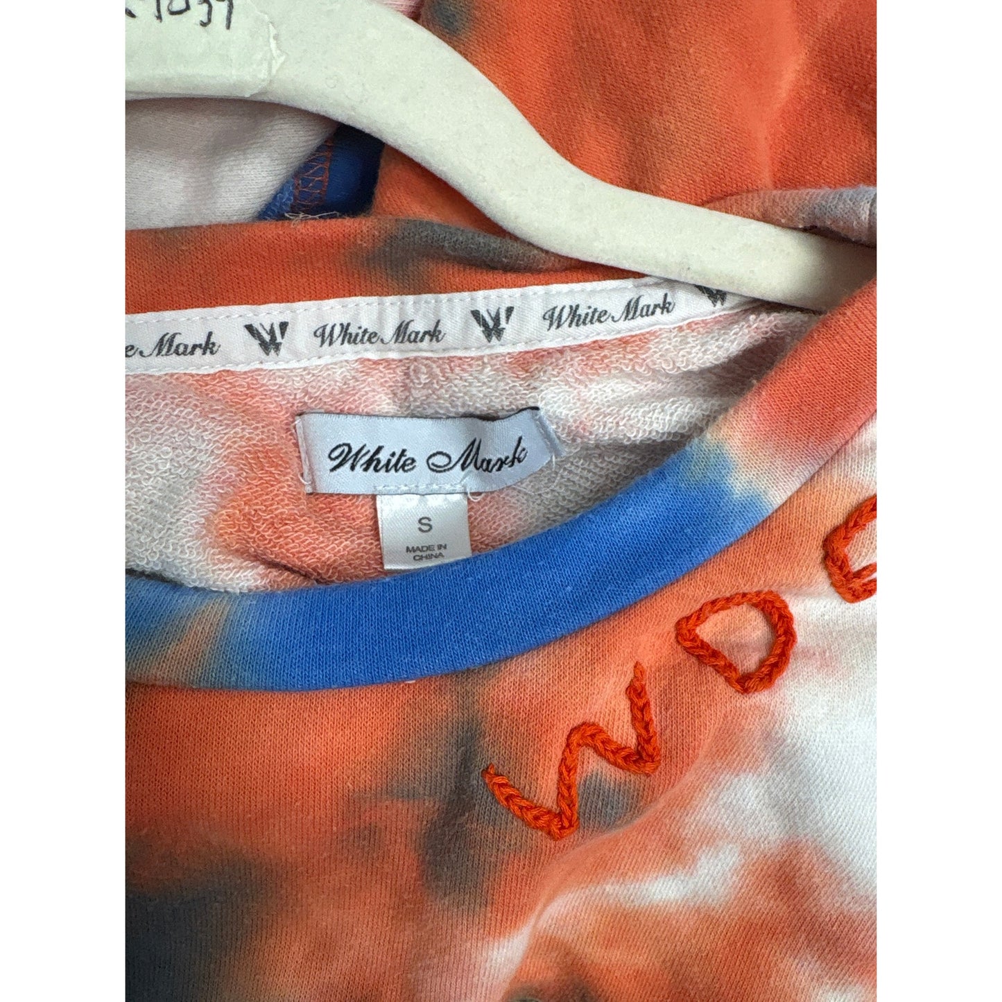 WDE Orange and Blue Tie Dye Sweatshirt Set Sz S