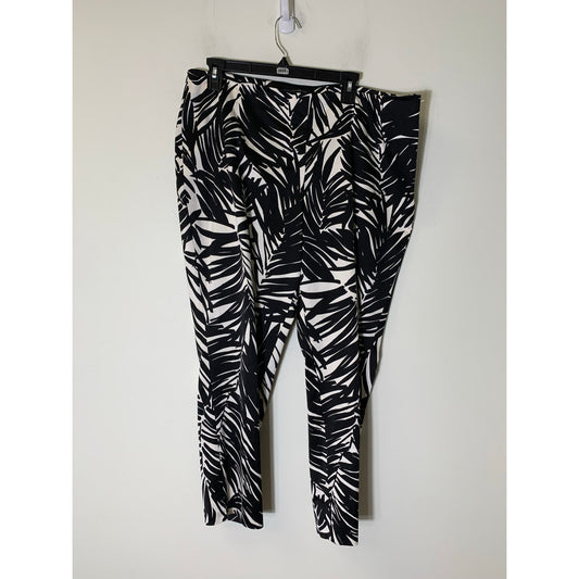 Lafayette Black and White Palm Cropped Slacks Sz 16
