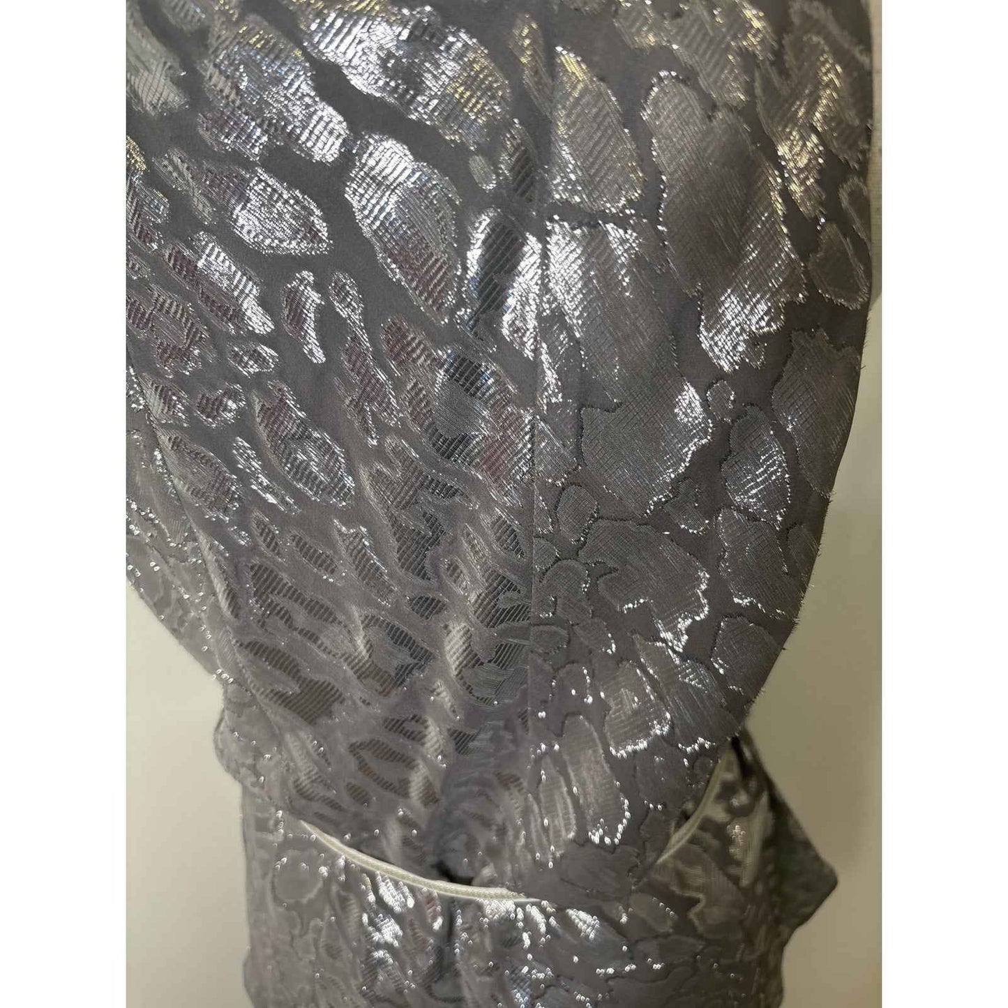 NWT Etcetera Gray Silver Sleeveless Layered Cocktail Top Sz 14