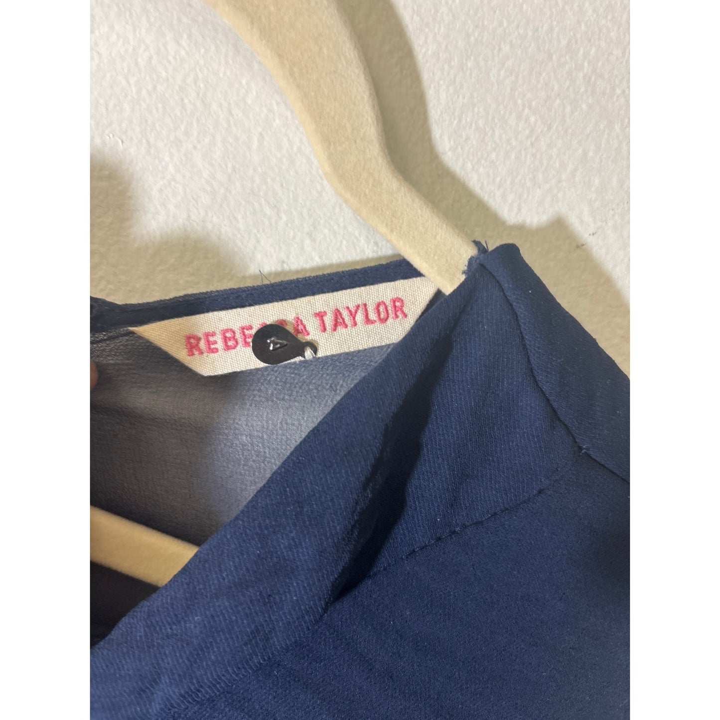 Rebecca Taylor Navy Open Back Top Sz 4