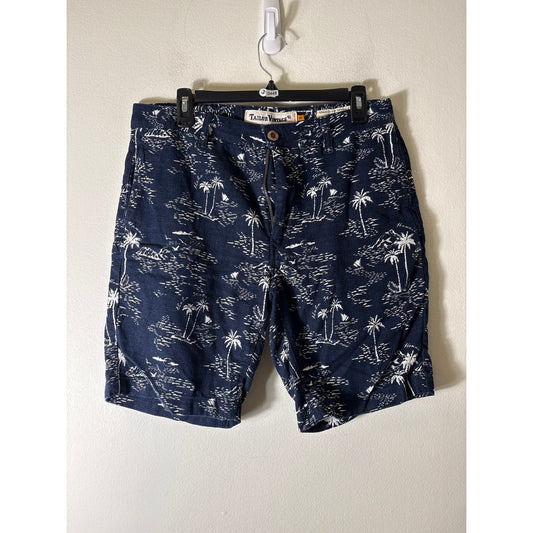 Mens Tailor Vintage Navy Greenwich Slim Fit Shorts Sz 32