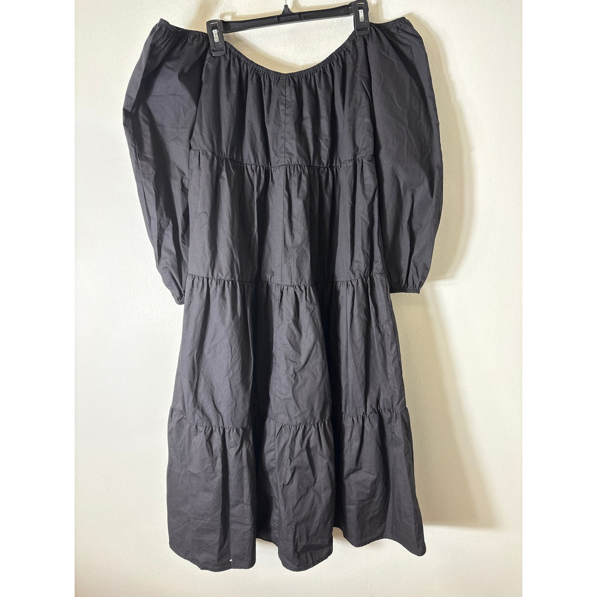 HYFVE Black Off The Shoulder Long Sleeve Midi Dress Sz L