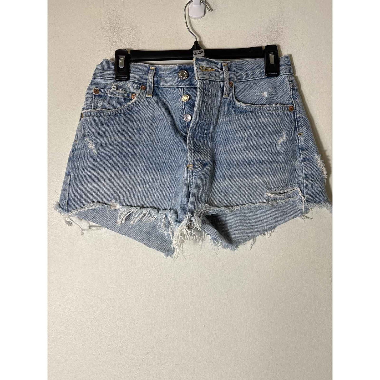 Agolde Parker Button Fly Cutoff Denim Shorts Sz 25