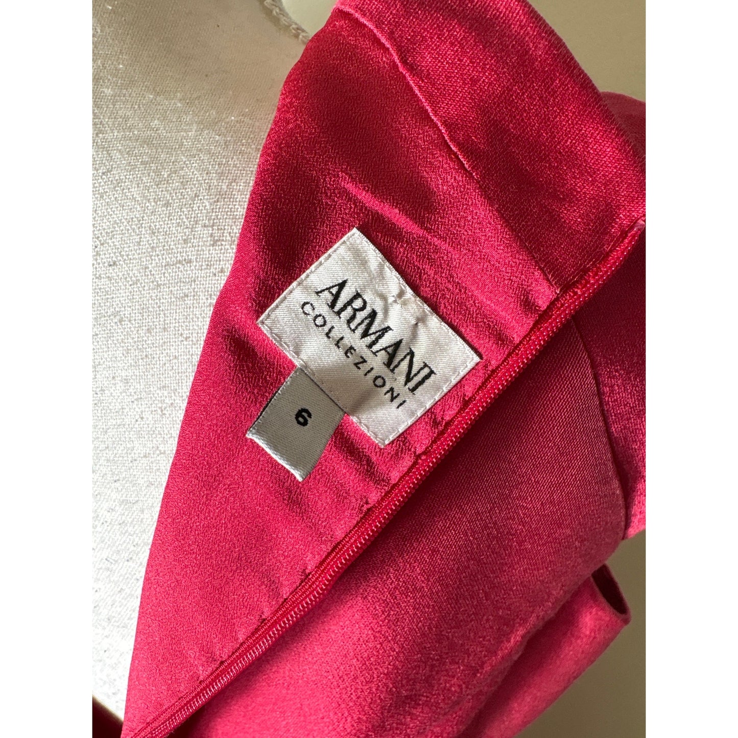 Armani Collezioni Red Cap Sleeve Knee Length Dress Sz 6