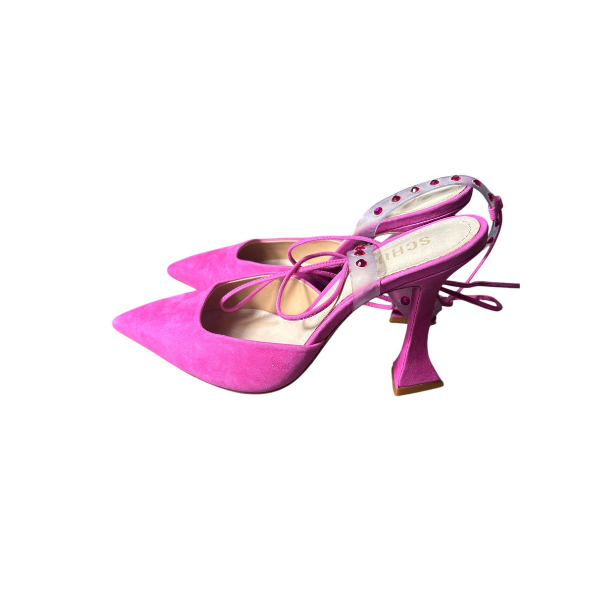 NWOB Schutz Multi Material Nobuck Vibrant Pink Sz 7