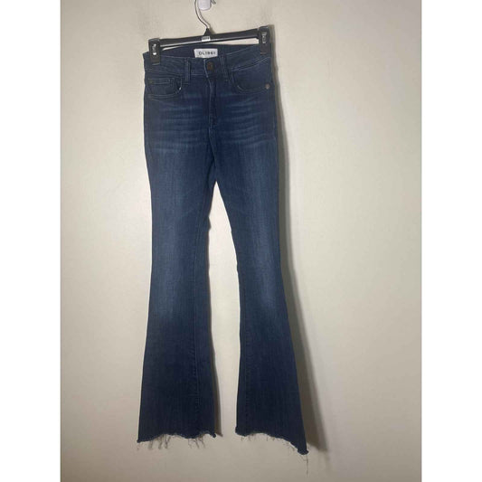 DL1961 Dark Blue Denim "Heather" Flare Leg High Rise Jeans Sz 24