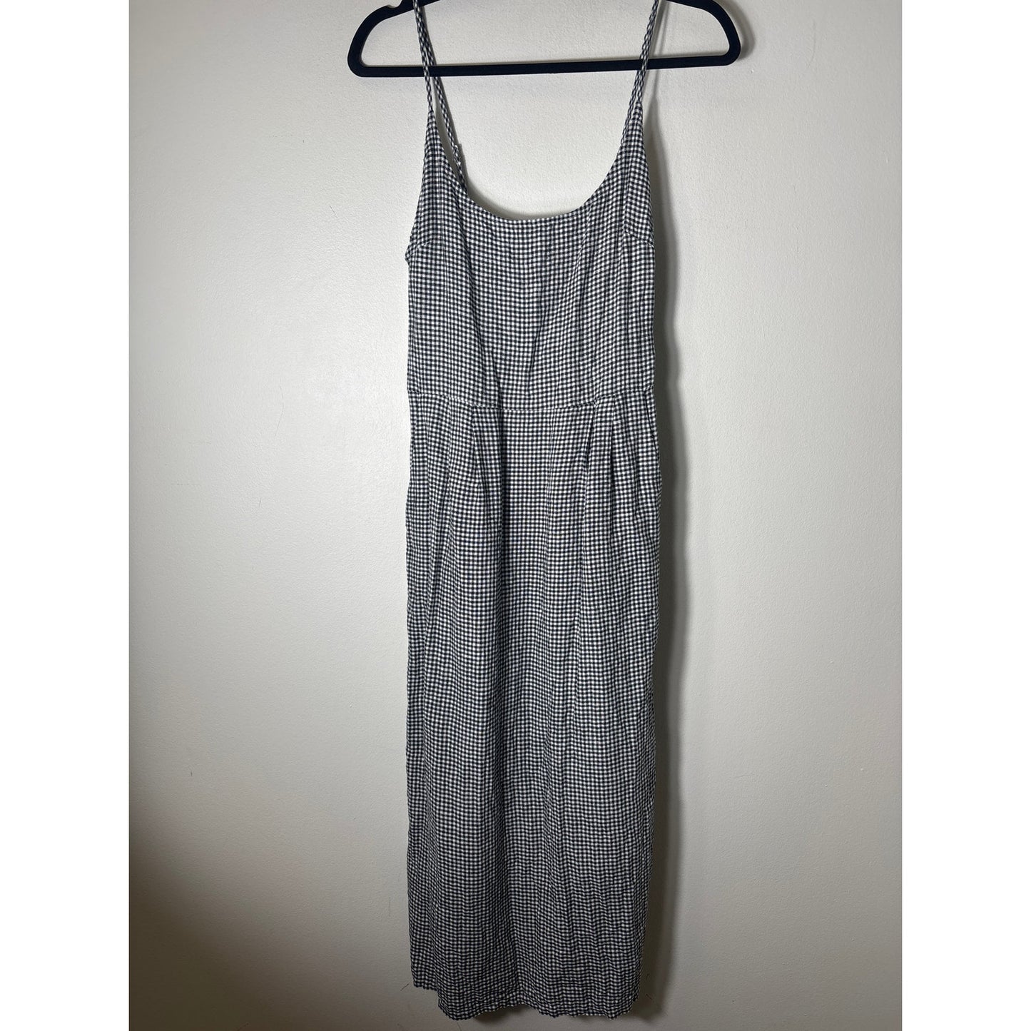 Quince Black and White Gingham Pencil Maxi Dress Sz S